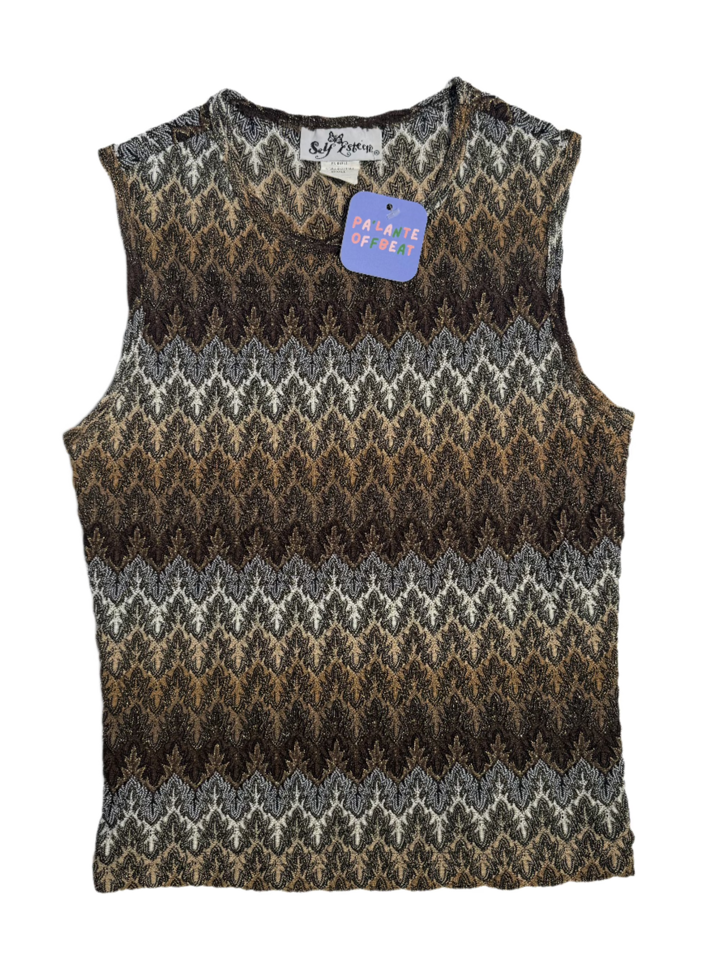 Y2K Metallic Stitch Tank (S) // Thrift & Vintage