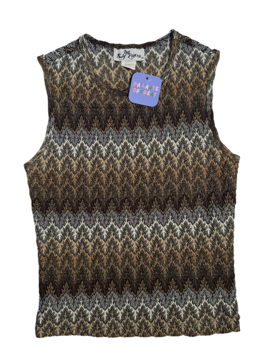 Y2K Metallic Stitch Tank (S) // Thrift & Vintage