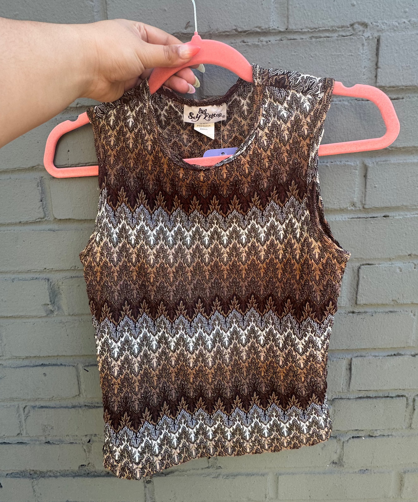 Y2K Metallic Stitch Tank (S) // Thrift & Vintage
