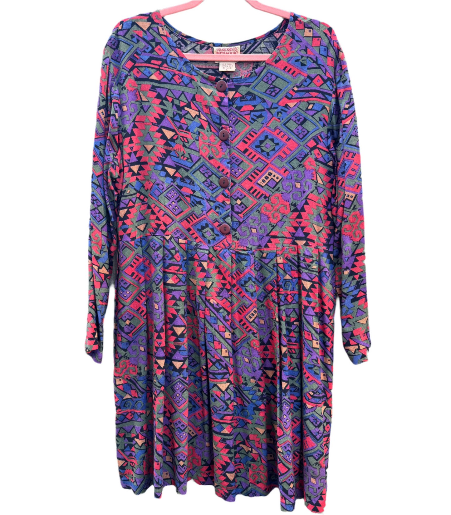 Geometric Vintage Dress (L) // Thrift & Vintage