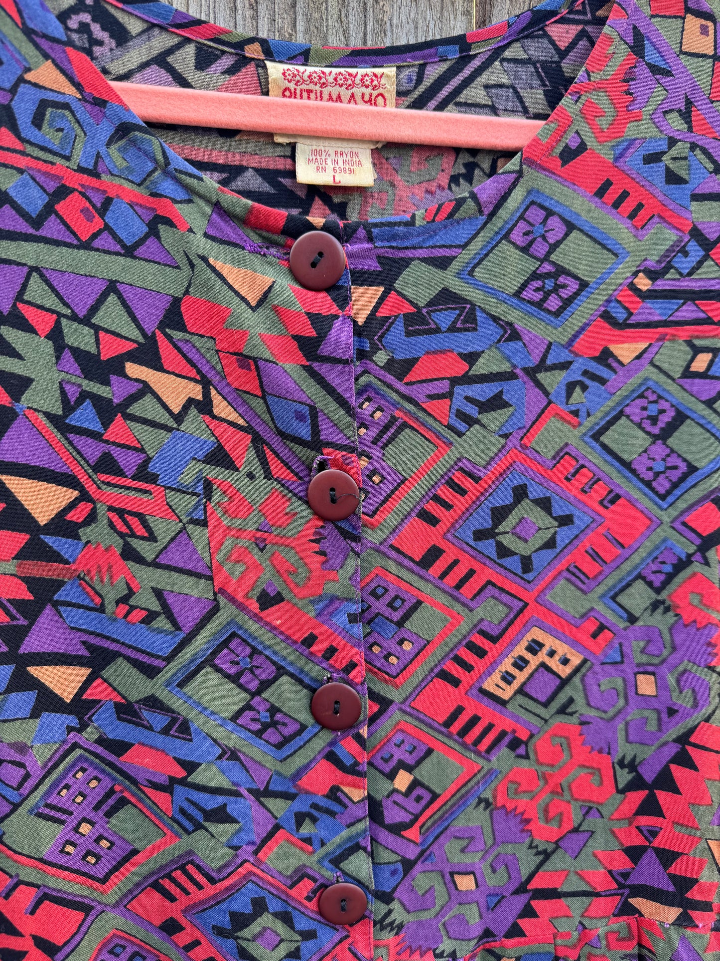 Geometric Vintage Dress (L) // Thrift & Vintage
