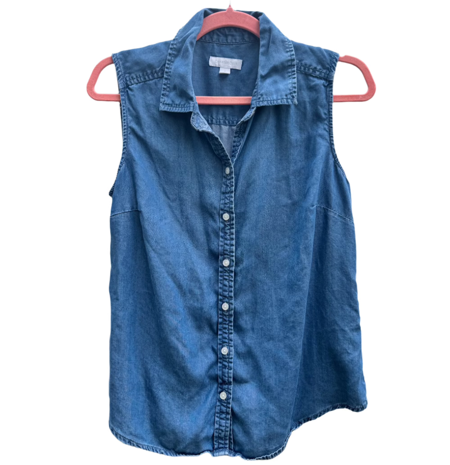 Lightweight Denim Sleeveless Shirt (4) // Thrift & Vintage