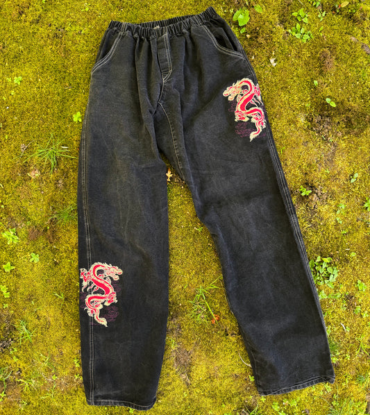 Upcycled Dragon Pants (XL)